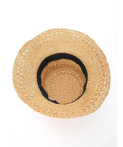 Samansa Mos2 blue（サマンサモスモスブルー）の「透かし柄手編みペーパーハット（ハット・レディース・ベージュ/キナリ・ﾌﾘ-）」の4枚目の写真