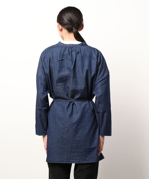 Grand PARK（グランドパーク）の「2WAY　ノーカラーデニムカーディガン（シャツ/ブラウス・レディース・インディゴブルー/ブルー・FREE）」の4枚目の写真