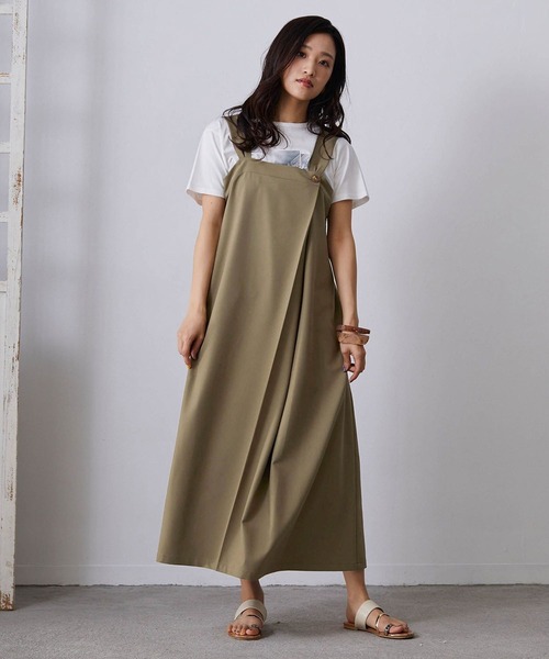 NICOLE white(ニコルホワイト)の「ジャンバースカート(ジャンパースカート・レディース・チャコールグレー/グレー/オリーブ・FREE)」の3枚目の写真