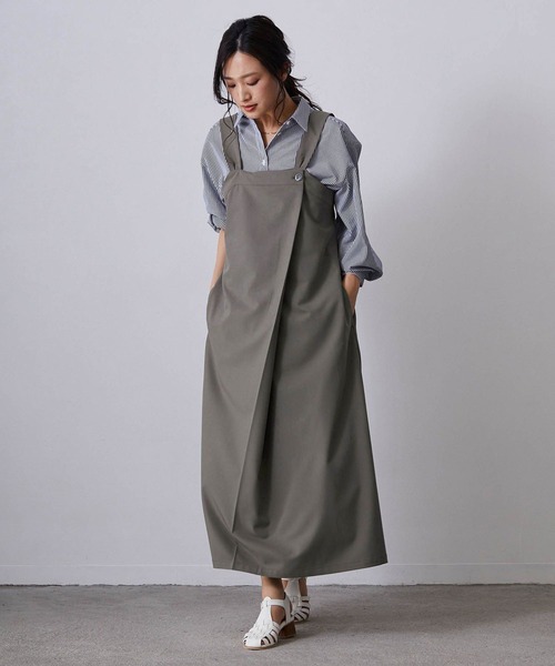 NICOLE white(ニコルホワイト)の「ジャンバースカート(ジャンパースカート・レディース・チャコールグレー/グレー/オリーブ・FREE)」の18枚目の写真