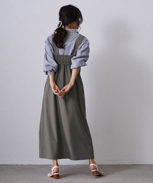 NICOLE white(ニコルホワイト)の「ジャンバースカート(ジャンパースカート・レディース・チャコールグレー/グレー/オリーブ・FREE)」の19枚目の写真