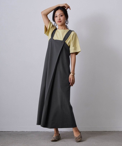 NICOLE white(ニコルホワイト)の「ジャンバースカート(ジャンパースカート・レディース・チャコールグレー/グレー/オリーブ・FREE)」の21枚目の写真