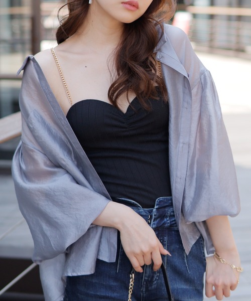 LIPSERVICE（リップサービス）の「チェーンストラップベア（キャミソール・レディース・ブラウン/ホワイト/ブラック・FREE）」の3枚目の写真