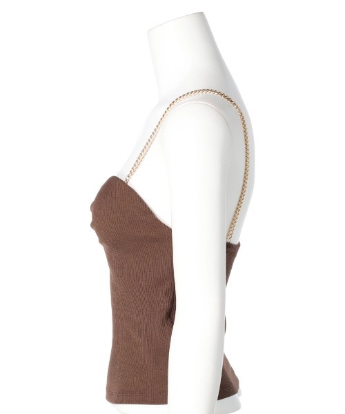 LIPSERVICE（リップサービス）の「チェーンストラップベア（キャミソール・レディース・ブラウン/ホワイト/ブラック・FREE）」の8枚目の写真