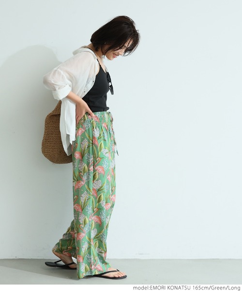coca(coca)(コカ)の「フラミンゴリラックスパンツ(その他パンツ・レディース・ブラック/グリーン・SHORT/LONG)」の8枚目の写真