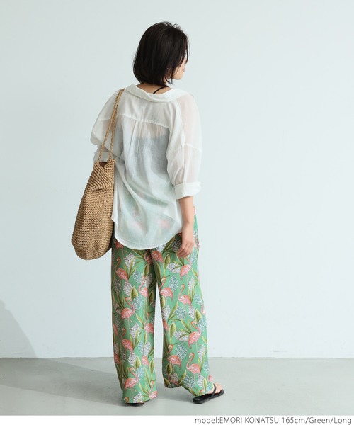 coca(coca)(コカ)の「フラミンゴリラックスパンツ(その他パンツ・レディース・ブラック/グリーン・SHORT/LONG)」の11枚目の写真