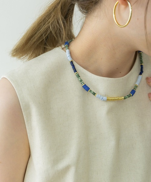 URBAN RESEARCH（アーバンリサーチ）の「マテリアルミックスネックレス 1（ネックレス・レディース・ブルー系その他・-）」の3枚目の写真