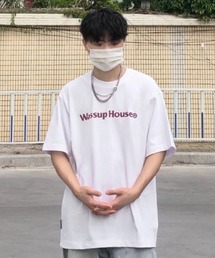 A'GEM/9 × .kom『WASSUP/ワズアップ』Wassup Logo Tee/ロゴ グラフィック半袖Tシャツ