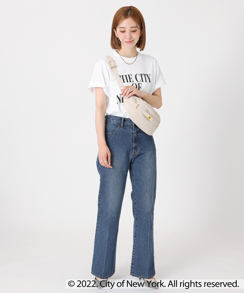 B.C STOCK(ベーセーストック)の「【GOOD ROCK SPEED/グッドロックスピード】NYC TEE(Tシャツ/カットソー・レディース・ホワイト/ネイビー/ベージュ・FREE)」の4枚目の写真