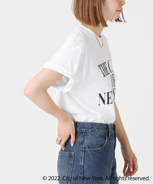 B.C STOCK(ベーセーストック)の「【GOOD ROCK SPEED/グッドロックスピード】NYC TEE(Tシャツ/カットソー・レディース・ホワイト/ネイビー/ベージュ・FREE)」の7枚目の写真