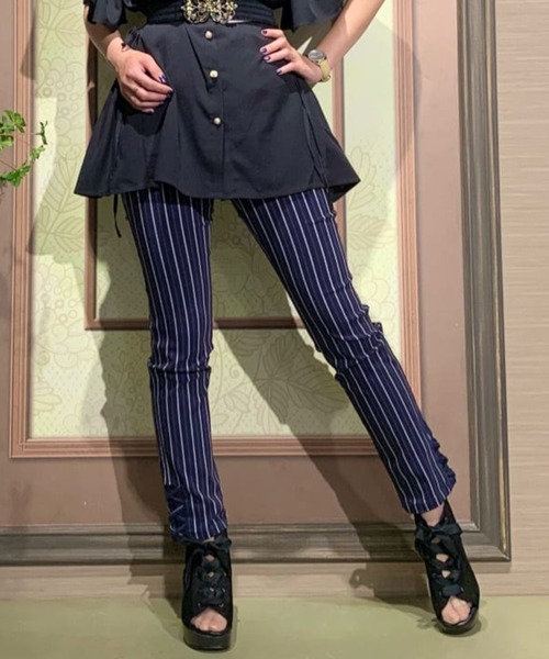 axes femme(アクシーズファム)の「裾レースストレッチスキニー(その他パンツ・レディース・ネイビー/ベージュ/ブラック・MEDIUM/LARGE)」の3枚目の写真