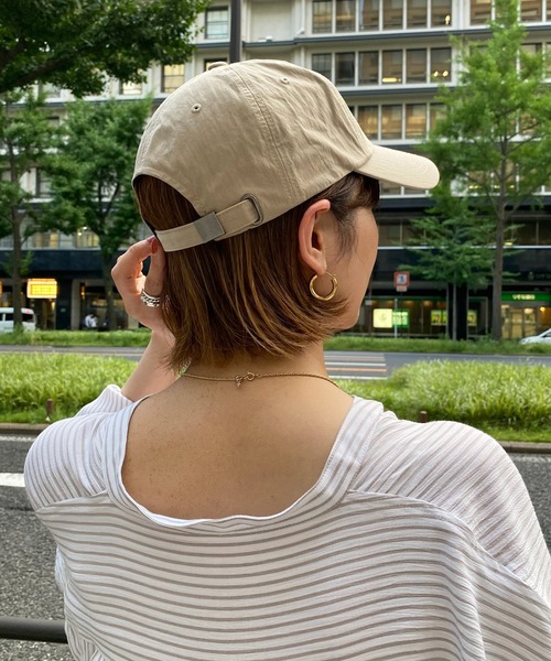 DouDou（ドゥドゥ）の「コットンナイロンキャップ（キャップ・レディース・ベージュ/ブラック・FREE）」の7枚目の写真