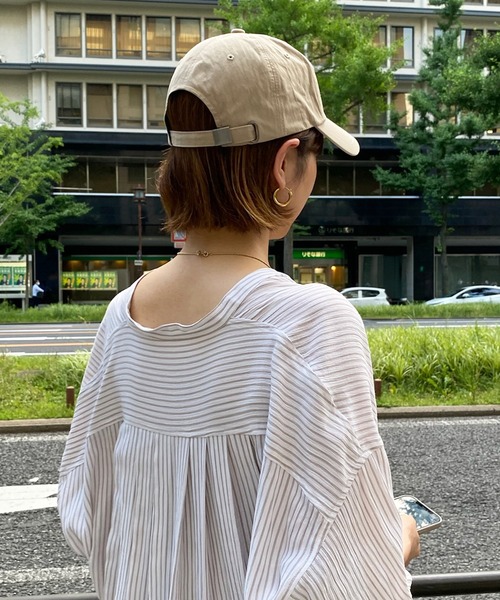 DouDou（ドゥドゥ）の「コットンナイロンキャップ（キャップ・レディース・ベージュ/ブラック・FREE）」の3枚目の写真