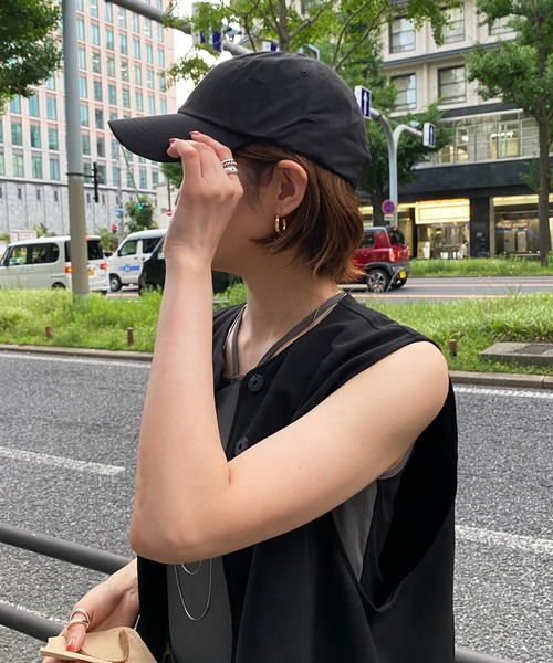 DouDou（ドゥドゥ）の「コットンナイロンキャップ（キャップ・レディース・ベージュ/ブラック・FREE）」の12枚目の写真