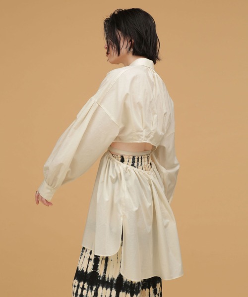 ブラウス シャツ casa fline/バックオープンボリュームシャツ レディース casa fline/バックオープンボリュームシャツ