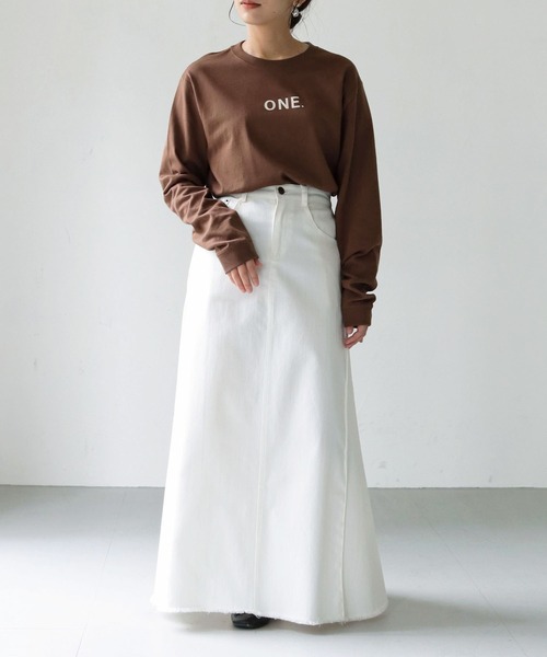 HER CLOSET(ハークローゼット)の「 【HER CLOSET】WEB限定 ナンバリング長袖ロゴロンT 新色追加 WEB LIMITED NUMBERING LONG LOGO LONG TEE NEW COLOR(Tシャツ/カットソー・レディース・ホワイト/ブラック/ネイビー/ブラウン/ホワイト系その他/ブラック系その他・S/M/L)」の20枚目の写真