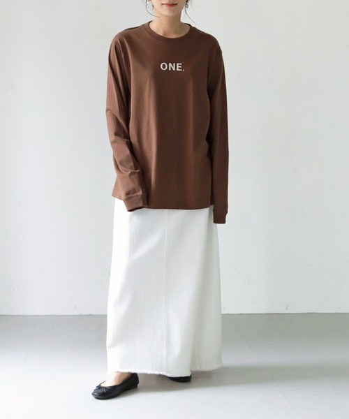 HER CLOSET(ハークローゼット)の「 【HER CLOSET】WEB限定 ナンバリング長袖ロゴロンT 新色追加 WEB LIMITED NUMBERING LONG LOGO LONG TEE NEW COLOR(Tシャツ/カットソー・レディース・ホワイト/ブラック/ネイビー/ブラウン/ホワイト系その他/ブラック系その他・S/M/L)」の18枚目の写真