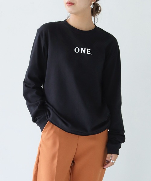 HER CLOSET(ハークローゼット)の「 【HER CLOSET】WEB限定 ナンバリング長袖ロゴロンT 新色追加 WEB LIMITED NUMBERING LONG LOGO LONG TEE NEW COLOR(Tシャツ/カットソー・レディース・ホワイト/ブラック/ネイビー/ブラウン/ホワイト系その他/ブラック系その他・S/M/L)」の12枚目の写真