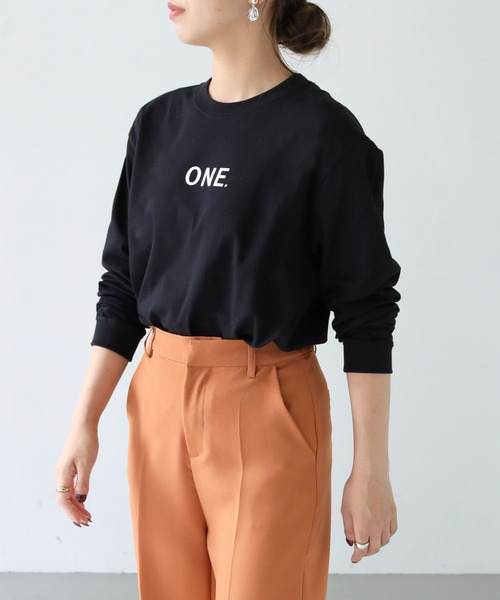 HER CLOSET(ハークローゼット)の「 【HER CLOSET】WEB限定 ナンバリング長袖ロゴロンT 新色追加 WEB LIMITED NUMBERING LONG LOGO LONG TEE NEW COLOR(Tシャツ/カットソー・レディース・ホワイト/ブラック/ネイビー/ブラウン/ホワイト系その他/ブラック系その他・S/M/L)」の14枚目の写真