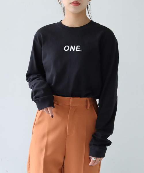 HER CLOSET(ハークローゼット)の「 【HER CLOSET】WEB限定 ナンバリング長袖ロゴロンT 新色追加 WEB LIMITED NUMBERING LONG LOGO LONG TEE NEW COLOR(Tシャツ/カットソー・レディース・ホワイト/ブラック/ネイビー/ブラウン/ホワイト系その他/ブラック系その他・S/M/L)」の11枚目の写真