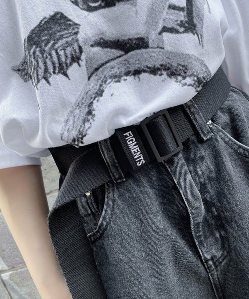 Figments(フィグメンツ)の「ロゴ刺繍ベルト(ベルト・レディース・ブラック・FREE)」の1枚目の写真