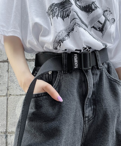 Figments(フィグメンツ)の「ロゴ刺繍ベルト(ベルト・レディース・ブラック・FREE)」の4枚目の写真