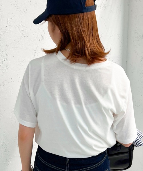 apres jour mignon(アプレジュールミニョン)の「シュエットチビロゴ刺繍Tシャツ【ZOZOTOWN限定アイテム】(Tシャツ/カットソー・レディース・ホワイト系その他/ナチュラル/ブラック系その他/ブラック/アイボリー/オフホワイト・フリー/X-LARGE)」の20枚目の写真