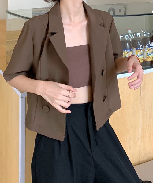 LOPASS（ロパス）の「ジャケット（テーラードジャケット・レディース・ブラック/カーキ/アイボリー・FREE）」の12枚目の写真