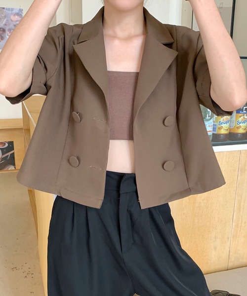 LOPASS（ロパス）の「ジャケット（テーラードジャケット・レディース・ブラック/カーキ/アイボリー・FREE）」の14枚目の写真