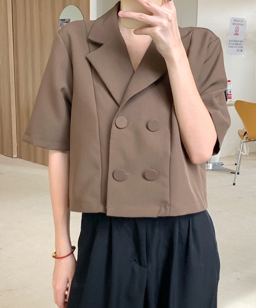 LOPASS（ロパス）の「ジャケット（テーラードジャケット・レディース・ブラック/カーキ/アイボリー・FREE）」の15枚目の写真