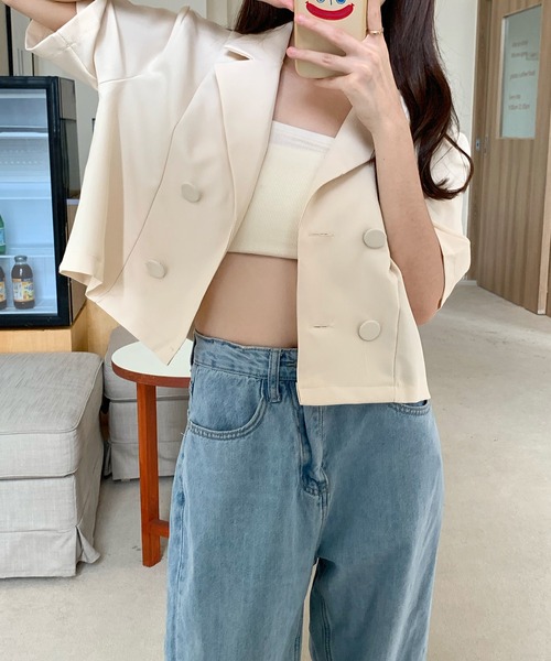 LOPASS（ロパス）の「ジャケット（テーラードジャケット・レディース・ブラック/カーキ/アイボリー・FREE）」の9枚目の写真