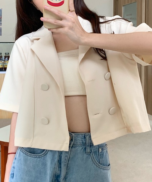 LOPASS（ロパス）の「ジャケット（テーラードジャケット・レディース・ブラック/カーキ/アイボリー・FREE）」の11枚目の写真