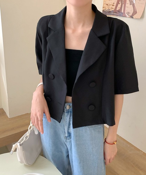 LOPASS（ロパス）の「ジャケット（テーラードジャケット・レディース・ブラック/カーキ/アイボリー・FREE）」の6枚目の写真