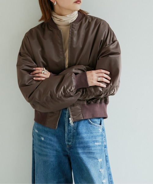 GALLARDAGALANTE（ガリャルダガランテ）の「ナイロンツイルMA-1（MA-1・レディース・ブラウン/カーキ・FREE）」の2枚目の写真