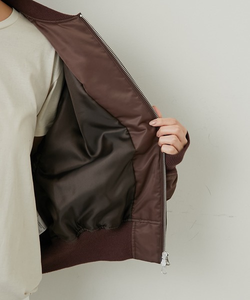 GALLARDAGALANTE（ガリャルダガランテ）の「ナイロンツイルMA-1（MA-1・レディース・ブラウン/カーキ・FREE）」の17枚目の写真