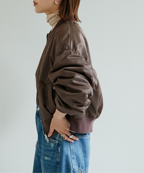 GALLARDAGALANTE（ガリャルダガランテ）の「ナイロンツイルMA-1（MA-1・レディース・ブラウン/カーキ・FREE）」の12枚目の写真