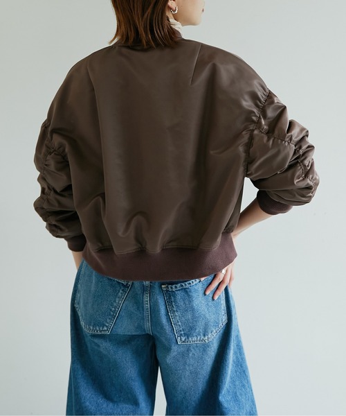 GALLARDAGALANTE（ガリャルダガランテ）の「ナイロンツイルMA-1（MA-1・レディース・ブラウン/カーキ・FREE）」の9枚目の写真