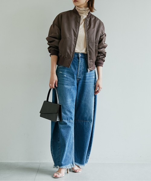 GALLARDAGALANTE（ガリャルダガランテ）の「ナイロンツイルMA-1（MA-1・レディース・ブラウン/カーキ・FREE）」の6枚目の写真