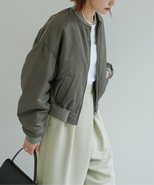 GALLARDAGALANTE（ガリャルダガランテ）の「ナイロンツイルMA-1（MA-1・レディース・ブラウン/カーキ・FREE）」の22枚目の写真