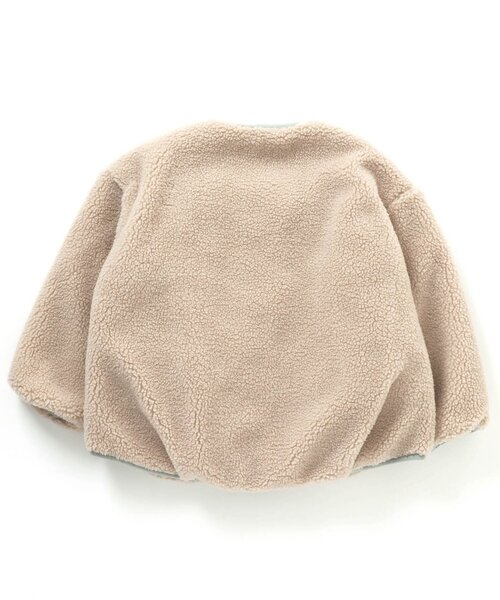 apres les cours(アプレレクール)の「【洗濯機でお洗濯OK】リバーシブルボアジャケット_ウォッシャブル(ノーカラージャケット・キッズ・ブラウン/ピンク/ミント・110/120/80/130/140/90/100)」の15枚目の写真