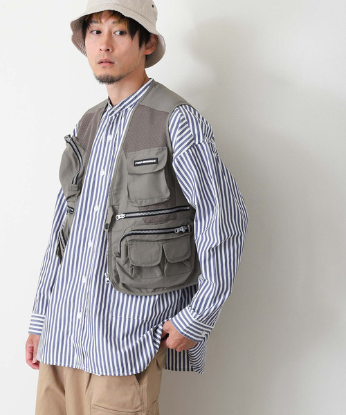 ZIP FIVE(ジップファイブ)の「【ZIP FIVE】 TCブロード 長袖 オーバーサイズ バンドカラー シャツ / 無地 ・ ストライプ(シャツ/ブラウス・メンズ・ブラック/ベージュ/オフホワイト/チャコール/ホワイト系/ブルー系・MEDIUM/LARGE)」の8枚目の写真
