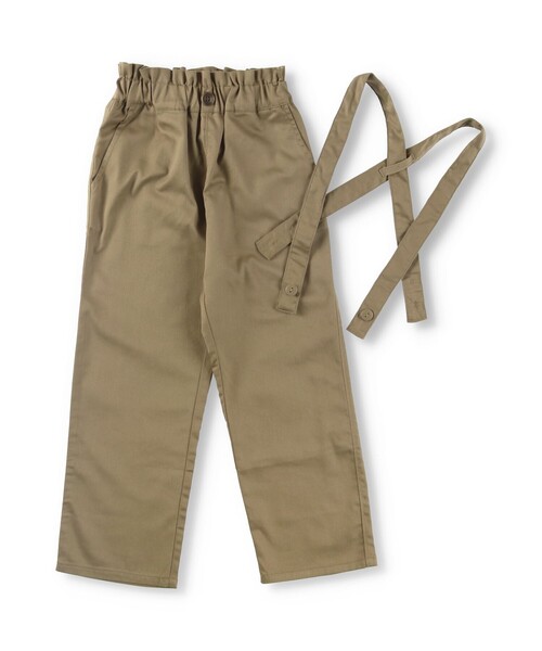 BRANSHES（ブランシェス）の「【2way】サスペンダー付きロングパンツ（チノパンツ・キッズ・キャメル/ブラック・110/100/140/150/130/120）」の9枚目の写真