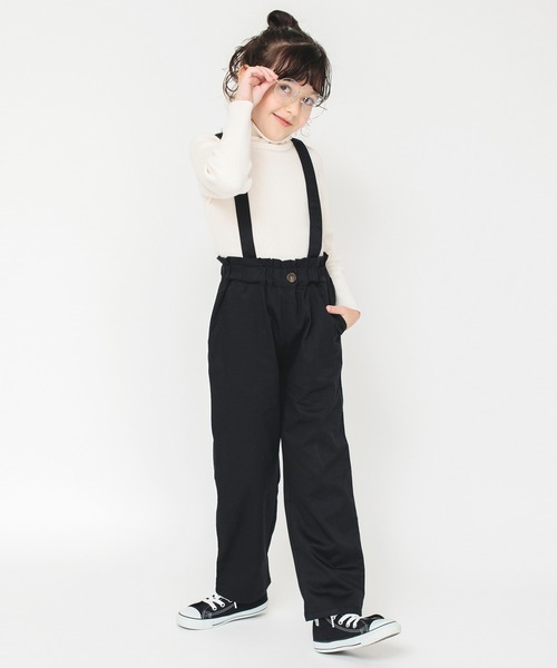 BRANSHES（ブランシェス）の「【2way】サスペンダー付きロングパンツ（チノパンツ・キッズ・キャメル/ブラック・110/100/140/150/130/120）」の2枚目の写真