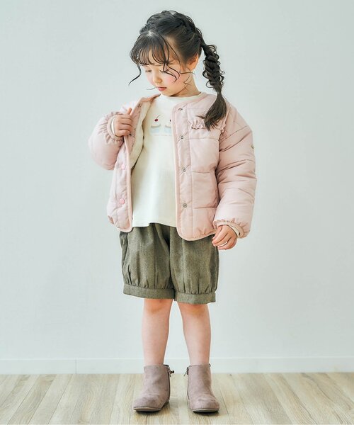 apres les cours（アプレレクール）の「スカラップリボンブーツ（ブーツ・キッズ・ベージュ/ブラウン・15 /20/18/17/19/14/16）」の5枚目の写真