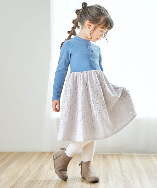 apres les cours（アプレレクール）の「スカラップリボンブーツ（ブーツ・キッズ・ベージュ/ブラウン・15 /20/18/17/19/14/16）」の7枚目の写真