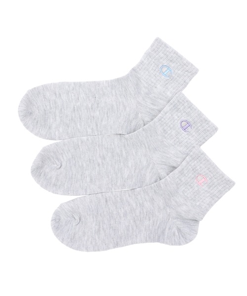 Champion(チャンピオン)の「【Champion/チャンピオン】レディース 【3足組】クォーターレングスソックス 刺繍ロゴ【ノンパイル】(ソックス/靴下・レディース・ホワイト/ブラック/その他/シルバーグレー・SMALL)」の3枚目の写真