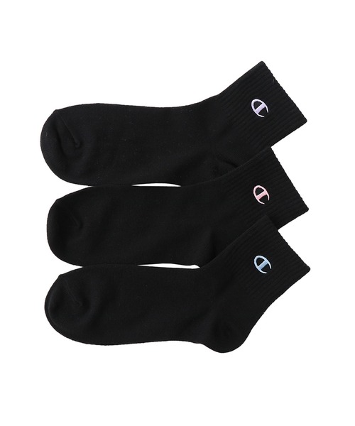 Champion(チャンピオン)の「【Champion/チャンピオン】レディース 【3足組】クォーターレングスソックス 刺繍ロゴ【ノンパイル】(ソックス/靴下・レディース・ホワイト/ブラック/その他/シルバーグレー・SMALL)」の2枚目の写真