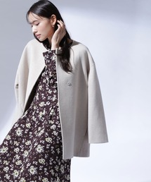 NATURAL BEAUTY BASIC | カシミヤブレンドライトウールコート(ノーカラーコート)