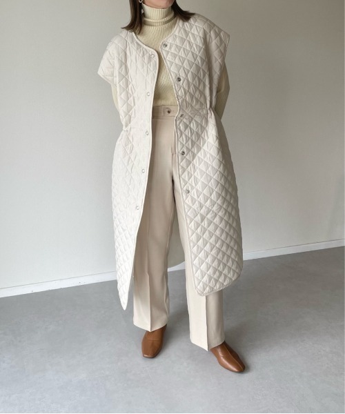 y/m by misato（イムバイミサト）の「キルティングロングジレ（その他アウター・レディース・ブラック/カーキ/アイボリー・FREE）」の14枚目の写真