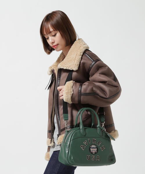 AVIREX（アヴィレックス）の「VARSITY LEATHER MINI-BOSTON BAG/ バー 